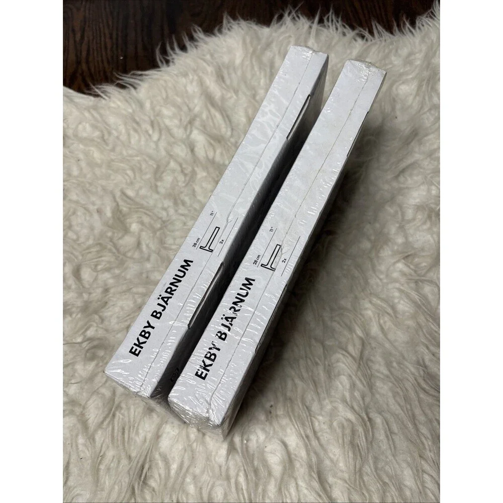 IKEA EKBY BJÄRNUM Shelf Brackets Stainless Steel 11” 28cm NEW Sealed Lot of 2